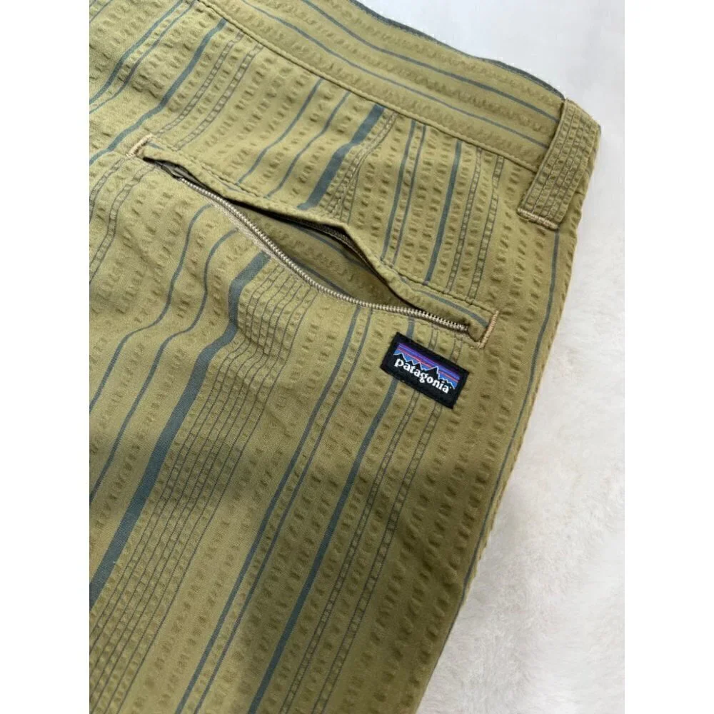 Patagonia Size Men's 30 Organic Cotton Shorts GREEN Stripe